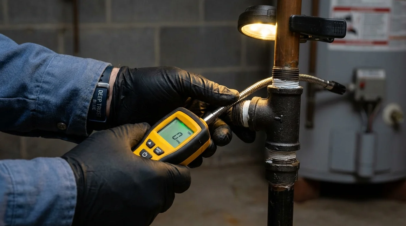 Gas leak detection with electronic sniffer by Johns Plumbing LLC in West Palm Beach