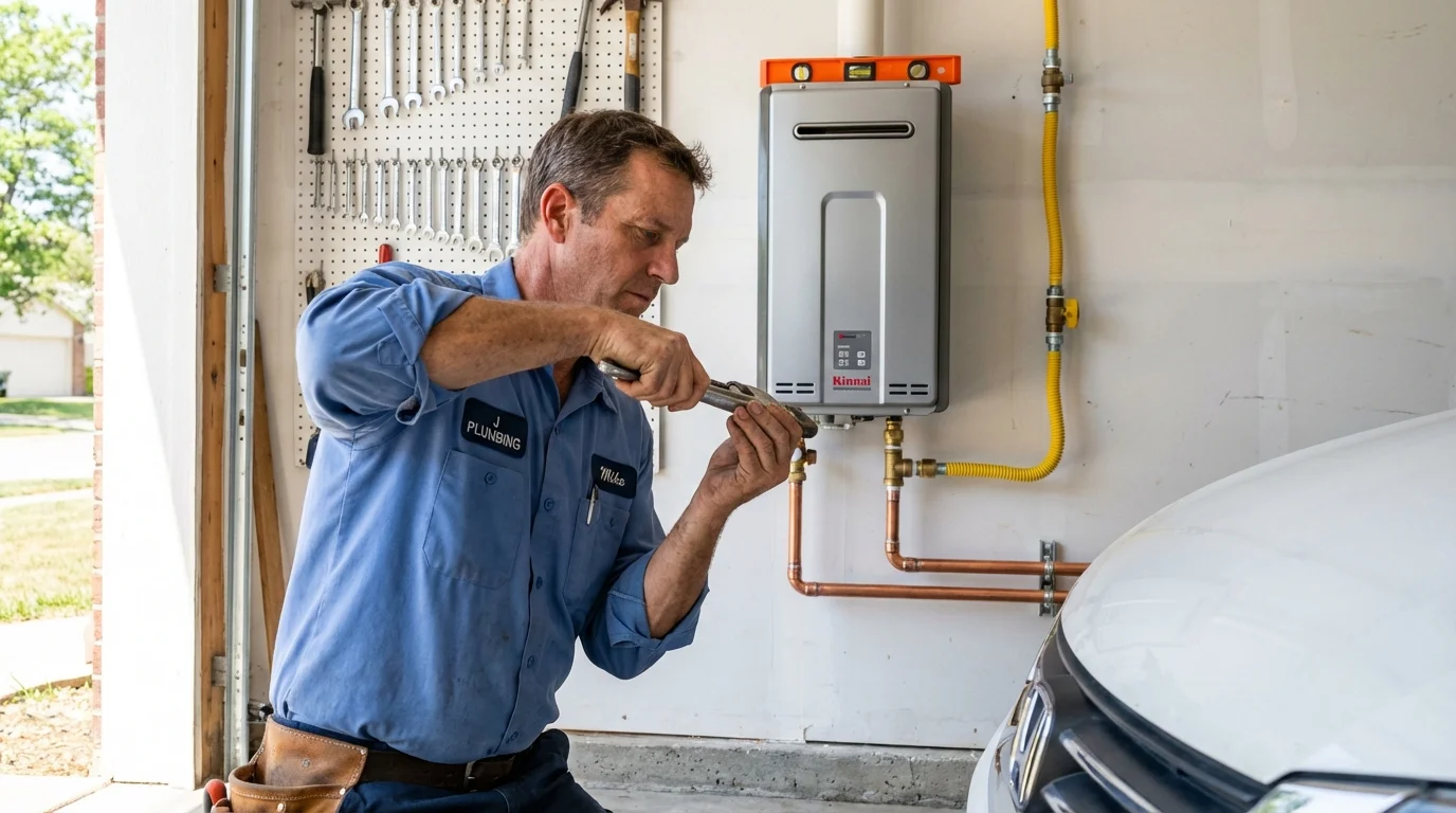 Tankless water heater installation by a Johns Plumbing LLC plumber in West Palm Beach